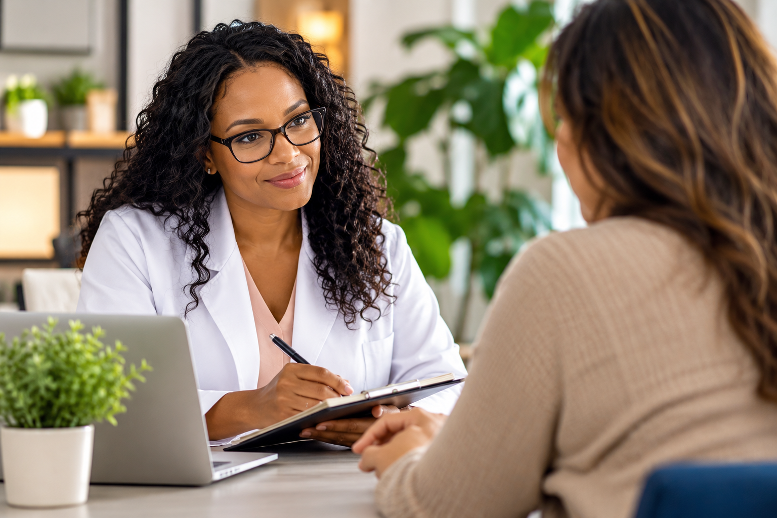 Psychiatric mental health provider meeting with a patient